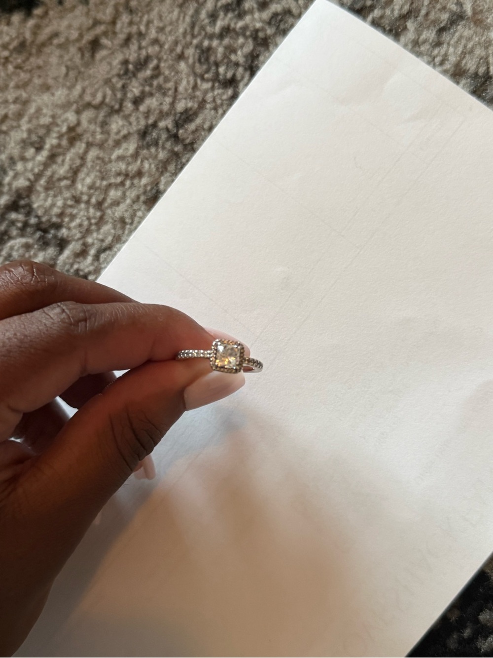 Pandora Silver Sparkling Halo Ring with Clear Center Stone